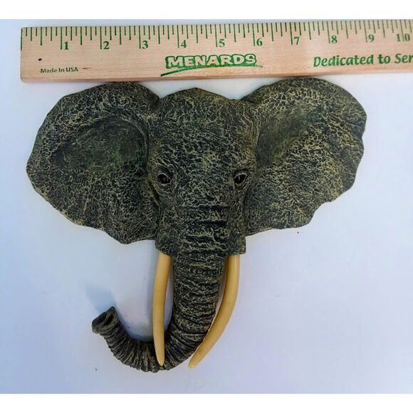 Burwood Home Interiors Jungle Elephant 3D Wall Decor 7"x9" Plaque Grey Nursery - Picture 4 of 4